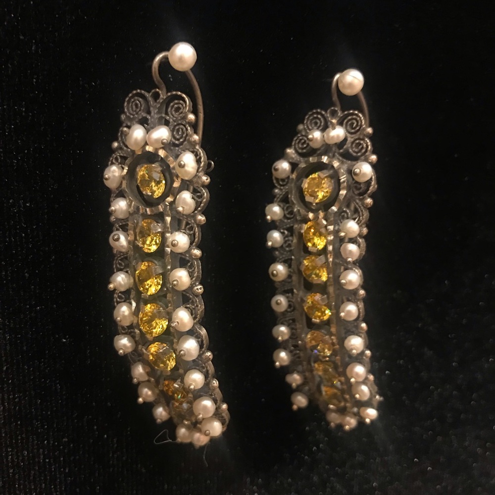 Oaxacan handmade sterling work earrings.